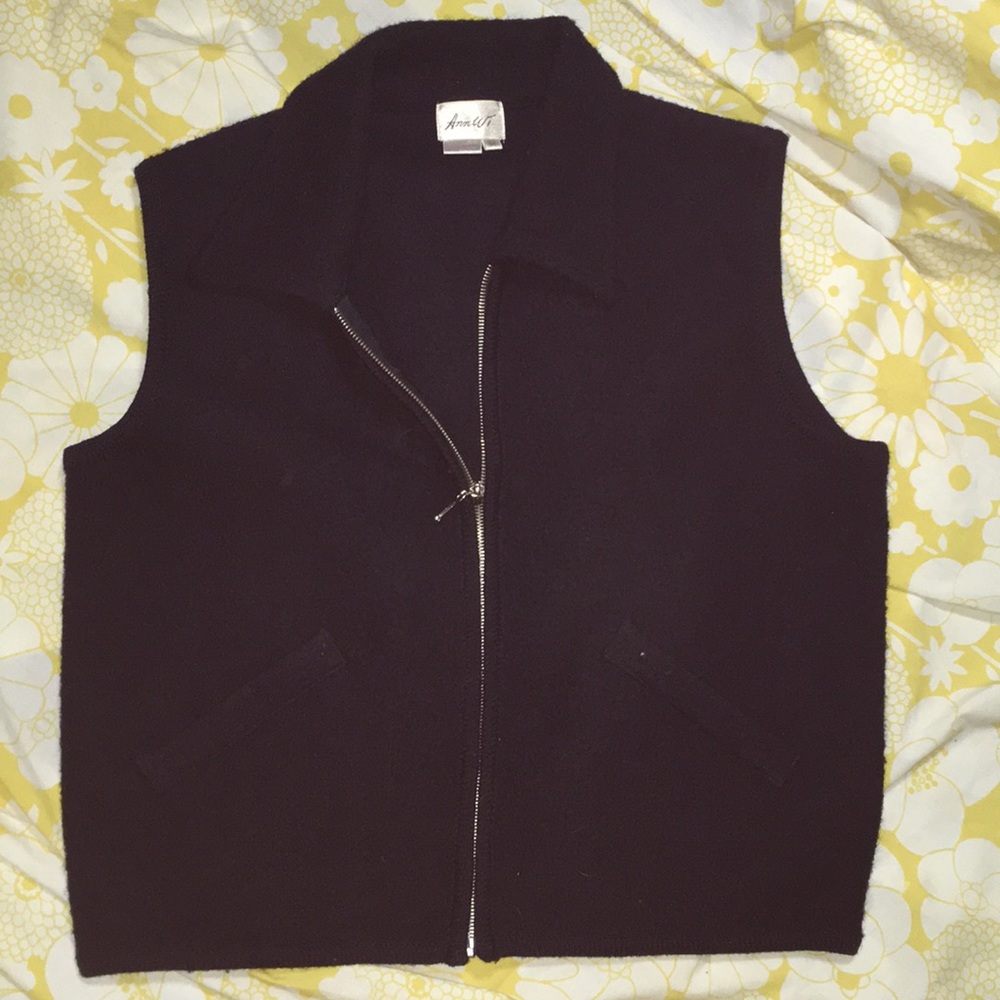 Vintage Ann Wi 100% Wool Zip Vest